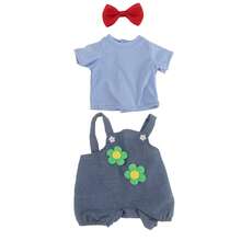 MSYO 1 Set de 55cm Ropa de Muñeca, Conjunto de Moda para Muñeca, 4 Estilos Disponibles, Moño de Muñeca + Pantalones Babero de Muñeca + Manga Corta de Muñeca, Set de 3 piezas, Adecuado como Regalo de Cumpleaños o Regalo Festivo para Niñas Pequeñas - Multicolor - Ver 7
