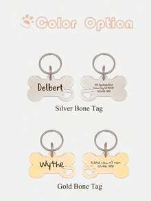 1pc Customized Pet Dog Tag, Fashionable Personalized Double-Sided Deep Engraved Cat & Dog Tag, Personalized Cat & Dog Puppy Pet ID Pendant, Collar Pendant - Multicolor - View 7