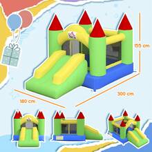 HOMCOM Kids Bouncy Castle Inflatable Bouncer Bounce House And Slide Inflatable Jumper With Blower - Green - View 5