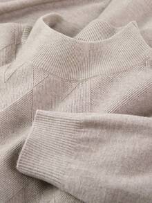 Men's Thin Knit Sweater, Stand Collar Casual Style, Business/Commute Inner/Outer Wear, Autumn/Winter, Long Sleeve Top - Camel - View 10