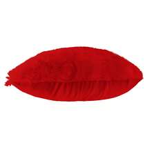 Set De 3 Cojines Rellenos Decorativos Extra Suaves De 45 Cm | Peluche Frontal Con Cierre - Rojo - Ver 3