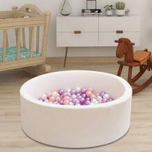 5 种颜色柔软泰迪羊毛泡沫幼儿球池适用于儿童生日房间泳池帐篷派对，是送给男孩和女孩的理想礼物，室内外游戏屋婴儿玩具婴儿球池（不含球） - 彩色 - 查看 8