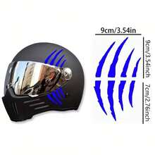 1张怪兽爪反光刮痕条纹乙烯基贴纸 - 防水PVC材质，经久耐用，适用于摩托车头盔、汽车、踏板车等 - 时尚DIY装饰，霓虹色，摩托车贴纸