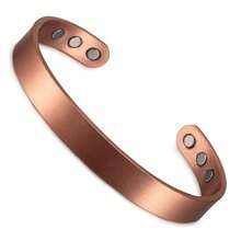 Pure Copper Bracelets For Men Matte Adjustable Cuff Vintage Magnetic 9mm Wide Energy Health Bangles Jewelry Resizable