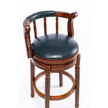 Cowhide Leather Bar Stools With Backrest, 360 Degree Swivel Bar Height Chair For Kitchen, Modern Bar Stools - Seat Height 29.5IN - View 4