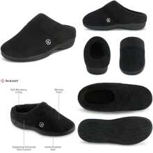 Isotoner Women's Classic Hoodback With Memory Foam Slipper(9.5-10 Black) - Loại 6 - Xem 1