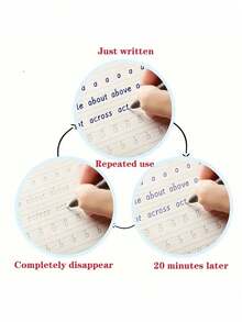 1 Carta de práctica de papelería para la práctica de inglés de escuela secundaria y preparatoria, Carta de práctica de surco corporal de la versión en inglés de Hengshui, Surco de agua de Hengshui, Carta de práctica de surco de caligrafía en inglés de Hengshui con cuadrícula de cuatro líneas de ensayo de puntuación completa, 1 bolígrafo + 5 recambios de bolígrafo + 1 soporte de bolígrafo - Multicolor - Ver 9