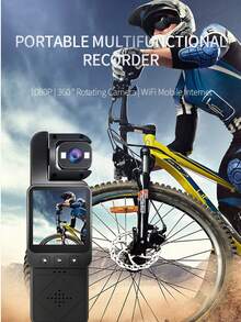 1080P HD Video Wearable Sports Camera, Built-In Flash, One-Touch Recording, USB Dual Charging, Long-Lasting Lithium-Polymer Battery, Compact Clip Design, Suitable For Cycling, Vlogging, Monitoring, Travel & Compatible With Smartphones/Tablets (1000 MAh) - Black - View 2