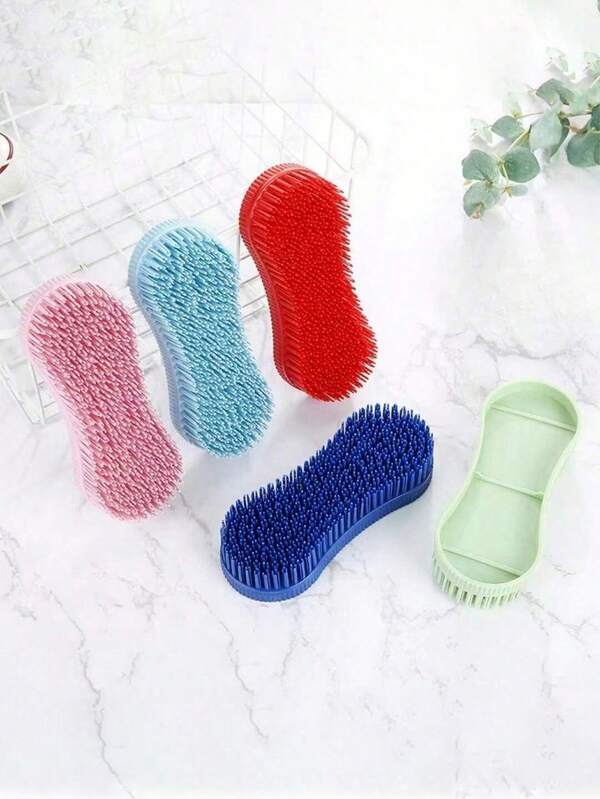 1pc Lightweight Plastic Horse Grooming Brush, Multi - Color Lightweight Plastic Pet Grooming Brush, Suitable For Daily Pet Care, Bathroom Sensitive Skin Bathing And Other Scenarios, Suitable For Various Pet Sizes, Sensitive Skin Bathing,For Horse Owners And Other Pet Keepers Of Various Pet Sizes