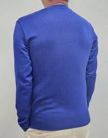 Men's Cold Weather Sweater | Men's Knit Sweater | Winter Knit Wool Pullover Long Sleeve V-Neck Men's Knit Sweater V-Neck Long Sleeve Fitted Basic Comfortable | Men's Knit Sweater With V-Neck Ribbed Casual Elegant | Men's Fine Knit Pullover Long Sleeve V-Neck Basic Various Colors | Men's Knit Sweater V-Neck Casual Style Comfortable For Everyday - 皇家 - 查看 8