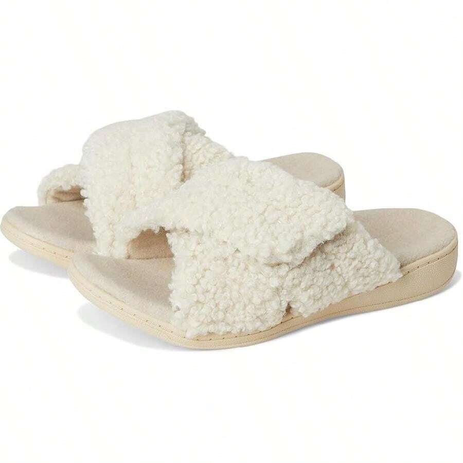 Vionic Relax Ii Slippers Women's US 11 Cream Slip On Round Toe Slide VER698 - trắng - Xem 1