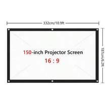 YJMOYE YJMOYE Projektionsleinwand 72/100/120/150 Zoll, 16:9 4K Verhältnis, hochdichte, tragbare, faltbare, knitterfreie Projektionswand für Heimkino-Projektoren, einfache Installation