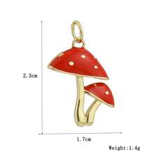 1pc Fashionable Mushroom, Crab Red Series Beaded Pendant, For DIY Bracelet, Necklace, Earring, Jewelry Accessory Crafting