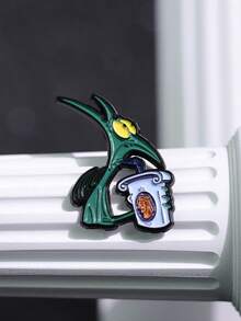 Cartoon Anime Peripheral Badges, Cute Little Monster Drinking Water Creative Versatile Clothing Accessories Metal Brooch - Multicolor - View 4