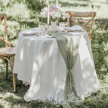 6/12Pack Sage Green Cheesecloth Table Runner 17x108Inch Spring Easter Cheese Cloth Table Runner 9FT Boho Gauze Table Runners Rustic Sheer Table Runners For Wedding Bridal Party Decor - màu xanh lá - Xem 2