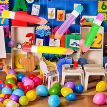 10pcs Giant Inflatable Pencils - Multicolor Combination, Large Blow-Up Crayon Decorations For Back To School, Graduation Party Supplies & Photo Props, Durable Plastic Beach Party Decor, Inflatable Decorations For Halloween, Christmas Event & Party Supplies - Multicolor - View 7