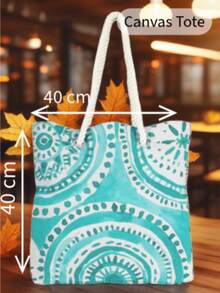 This Summer's Must-Have Bag! – Rope Handle Shoulder Bag | 40x40 Cm | Made In Turkey - Blue - View 2
