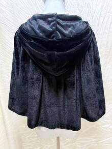 1pc Party Cloak, Hooded Cape For Women, 45cm Short Shawl For Single Party, Halloween, Cosplay, Carnival, Christmas Party, Role Play As Little Red Riding Hood, Witch And Ghost, Available In Red, Olive Green, Black