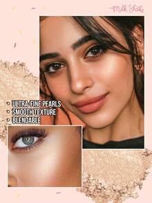 Misslyn Milk Shake Highlighter, Highlighter Powder Palette Makeup, Long Wear Brightening, Makeup Shimmer Illuminate Cosmetic, Champagne Gold & Silver Glitter Highlighter, Face Illuminator Highlighter, Shimmer - #02 - 查看 5