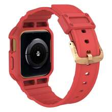 1 pièce Bracelet de couleur rouge audacieuse avec étui de protection compatible avec Apple Watch Série 11 10/9/8/7/SE (42 mm 41 mm 46 mm 44 mm 45 mm) - Étui de protection sport pour hommes et femmes pour la fitness, la gym, la course - Cadeau parfait pour Halloween, Noël, accessoires de tenue active, boucle de réglage facile - Rouge - Voir 7