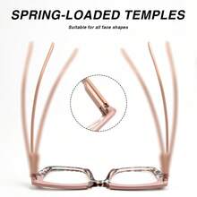 7pcs Fashion Large Frame Reading Glasses Set, Comfortable Spring Hinged Readers, Unique Color Combinations, Meets Your Daily Outfit Needs Women's Readers Set - Multicolor - View 10