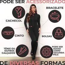Virginia Jumpsuit Fashion Blogger Country Boho Party Rodeo Zipper Holiday - Black - View 4