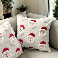 1pc Quilted Plush Santa Claus Cute Personalized Holiday Throw Pillow Cover - Multicolor - View 3