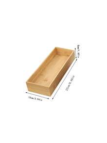 1pc Bamboo Storage Box Mostly Use Bamboo Wooden Box Desktop Rectangular Uncovered Dim Sum Hot Pot Vegetable Solid Wood Packaging Box