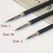 6 Pieces/Set Of Brushes, Brushstroke Tracing Line Figure Flower And Bird Fine Gold Style Brush, Copper Head Hook Brush, Exquisite Calligraphy Brush - 黑色 - 查看 5