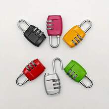 1pc Metal Password Combination Lock, 3-Digit Password Combination Padlock, Luggage Metal Password Lock, Mini Anti-Theft Lock, Drawer Lock Are Ideal Choices For Secure Travel Accessories, Suitable For Gym Lockers, Luggage And Backpacks, Portable, Tamper Proof And Compact Design, Easy To Carry Travel Essentials, Return To School Travel Accessories, Vacation And Summer Mini Travel Products - Silver - View 6