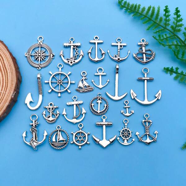 20 pièces Pendentif ancre mélangé au hasard pour accessoires de fabrication de bijoux DIY