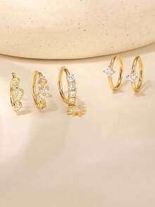 1 pieza Anillo de nariz hipoalergénico chapado en oro de 14k Aro de segmento con bisagra Piercing corporal Aro de nariz Aros de labio Aro de hélix de cartílago de la oreja - Perno nasal simple - Ver 4