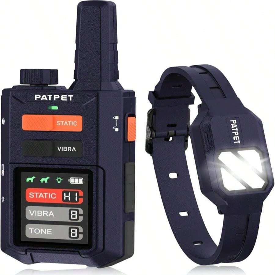 PATPET Dog Training Collar With Night Lights - 4200FT Waterproof E Collar For Dogs Training For Large Medium Dogs, Rechargeable Dog Electric Training Collar 119 Levels With 4 Training Modes