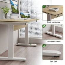 Office Desk/Computer Desk - Ergonomic Modern Computer Workstation Suitable For Home Office Work And Study. - Maple - View 3