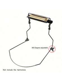 Universal Adjustable Iron 10 Holes Harmonica Neck Holder, Mouth Organ Stand Rack