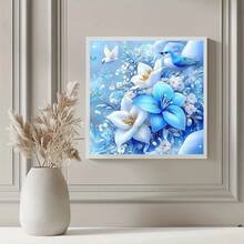 1 Stück 30*30cm Lilien- und Vogelmuster 5D Diamantmalerei-Set, DIY Diamant-Kunstset zur Kreuzstichstickerei, Wohnzimmer Schlafzimmer Heimdekoration, Freundschaft Geburtstagsüberraschungskunst-Geschenk, ohne Rahmen
