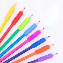 4pcs/14pcs/24pcs/28pcs New Silicone Textured Pencil Grips (Random Color Delivery)