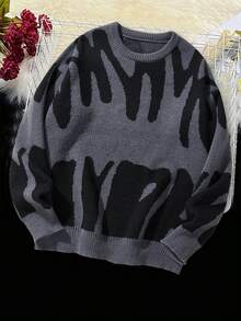 Áo len cổ tròn màu xám dành cho bé trai và thanh thiếu niên, kiểu dáng tối giản, dày dặn, ấm áp và mềm mại, phù hợp cho mùa xuân, thu và đông. - Màu xám đen - Xem 6