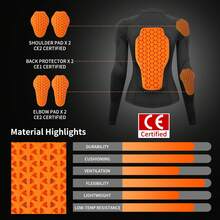 WOSAWE WOSAWE Women's CE Certified Off-Road Motorcycle Night Riding Reflective High Elasticity Breathable Back/Elbow/Shoulder Detachable Soft Armor Motorcycle Jacket