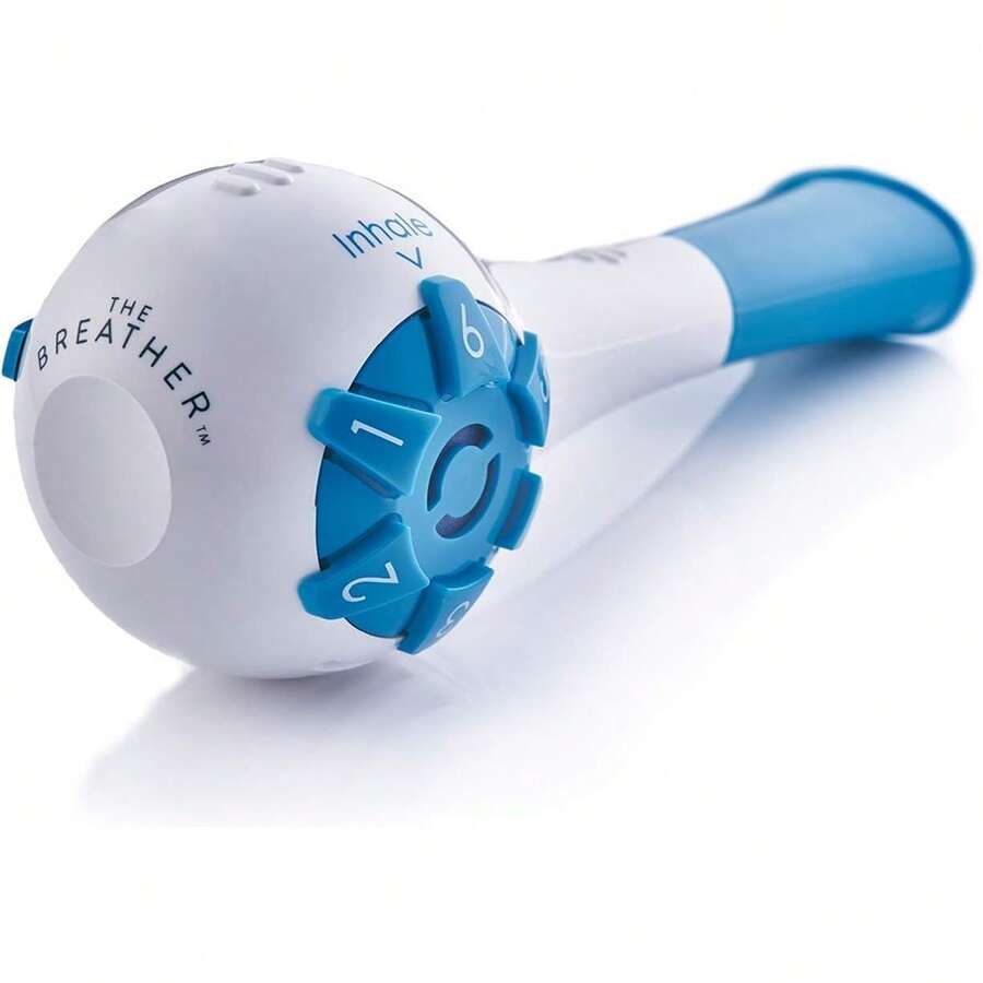 Respiradores, treinadores de inalação/exalação, treinadores de respiração, treinadores de respiração natural, para terapia respiratória sem medicamentos - Azul e Branco - Visão 1