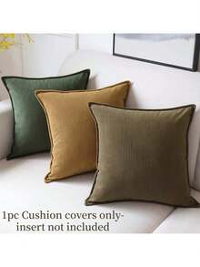 1pc (Pillow Insert Not Included) All-Season Soft Corduroy Striped Throw Pillow Cover With Zipper Closure - Coffee Brown Striped, Colorfast, Ribbed Texture, Machine Washable, Suitable For Sofa And Home Decor, Sofa Pillow Cover - Coffee Brown - View 3