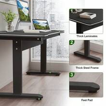 Office Desk/Computer Desk - Ergonomic Modern Computer Workstation Suitable For Home Office Work And Study. - Black - View 3