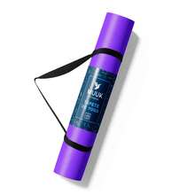MUUK FITNESS Alfombrilla de Yoga 170 x 70 cm – Grosor 4 mm, Tapete para Yoga, Pilates, Fitness y Ejercicio, Antideslizante, Plegable y Fácil de Transportar, PVC Resistente y a Prueba de Agua, Ideal para Casa, Gimnasio, Parque o Viajes, Diseño Cómodo que Protege Articulaciones, Superficie Estable y Duradera para Relajación, Meditación y Estiramientos, Apta para Principiantes y Expertos. - Morado - Ver 2