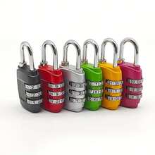 1pc Metal Password Combination Lock, 3-Digit Password Combination Padlock, Luggage Metal Password Lock, Mini Anti-Theft Lock, Drawer Lock Are Ideal Choices For Secure Travel Accessories, Suitable For Gym Lockers, Luggage And Backpacks, Portable, Tamper Proof And Compact Design, Easy To Carry Travel Essentials, Return To School Travel Accessories, Vacation And Summer Mini Travel Products - Silver - View 9