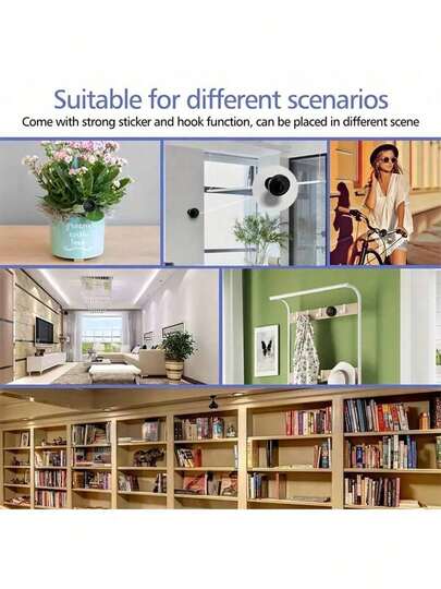 1pc High Definition WiFi Security Camera, Remote Viewing, Infrared Night Vision, Motion Detection, Intelligent Cloud Storage Cameras, Indoor Portability, 2.4Ghz Wireless Connection, Rechargeable Battery, Easy Installation, Support Memory Cards. view 10