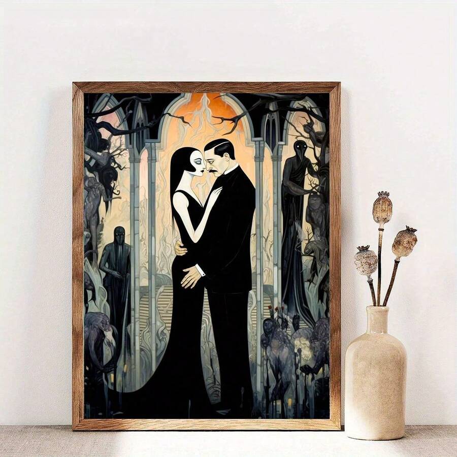 Gomez & Abstract Canvas Art Print - Unframed, Waterproof Wall Decor For Living Room, Bedroom, Office, And More