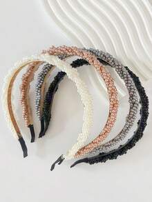 1pc High-End Faux Pearl Hairband Is A Simple And Versatile Accessory For Women, Suitable For Going Out. It Is A High-Top Headwear That Exudes Elegance, Hair Hoop