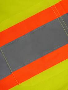 5PCS Men's High-Visibility Safety Short Sleeve Work Shirt With Reflective Stripes - Yellow - View 6