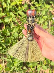 1件天然水晶心形扫帚工具，尖头魔杖，祭坛用品石英女巫扫帚，生日/万圣节礼物 - 掃帚 - 查看 34