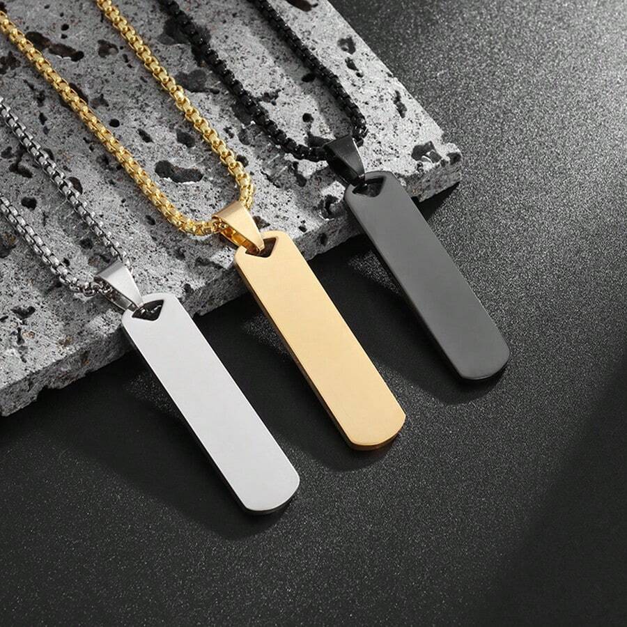 1PC Custom Product Women's Men's Fashion Stainless Steel Long Pendant Necklace Perfect Gift For Special Occasions - Mặt dây chuyền - Xem 1